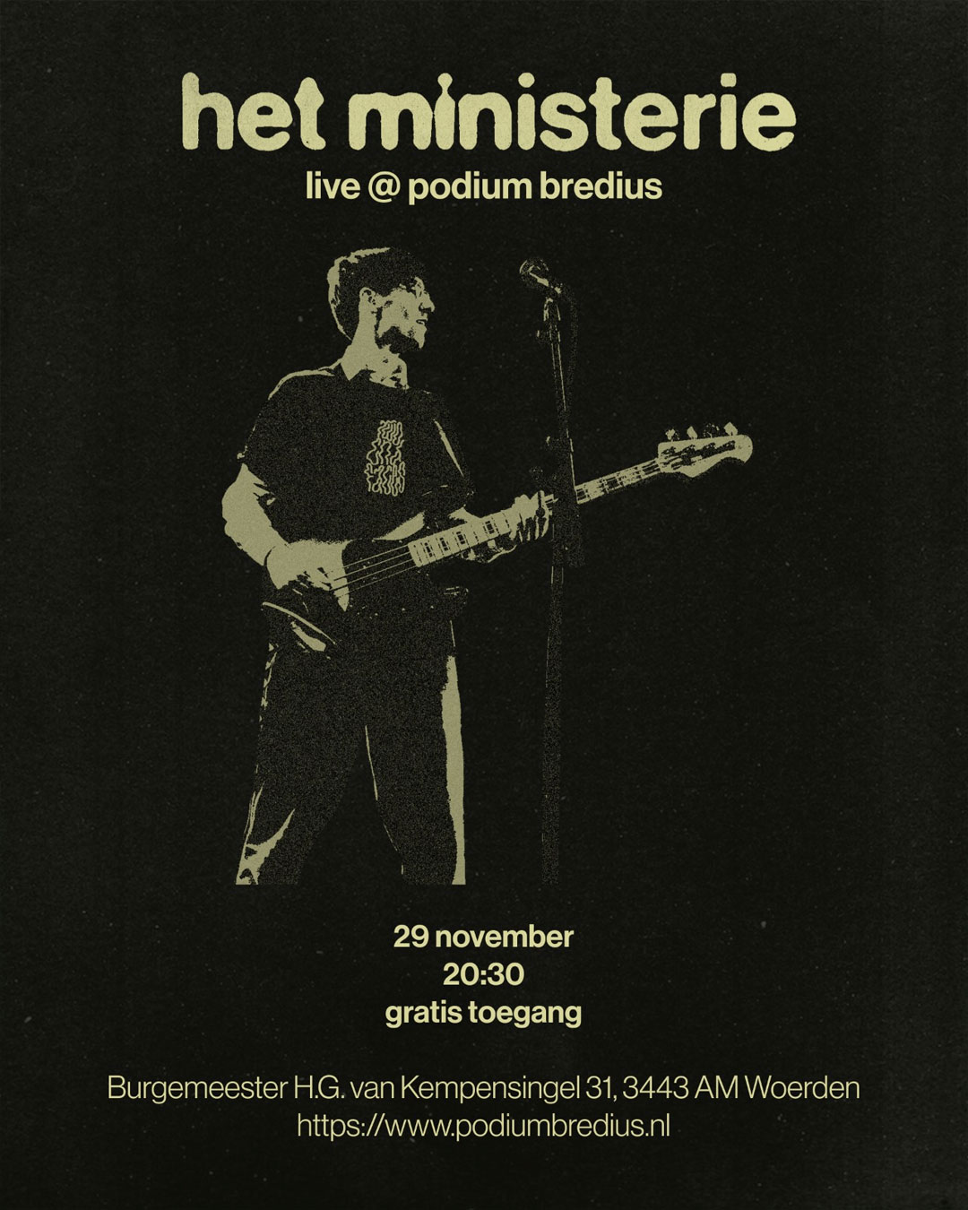 poster Ministerie - Podium Bredius Woerden - zaterdag 29 november 2025