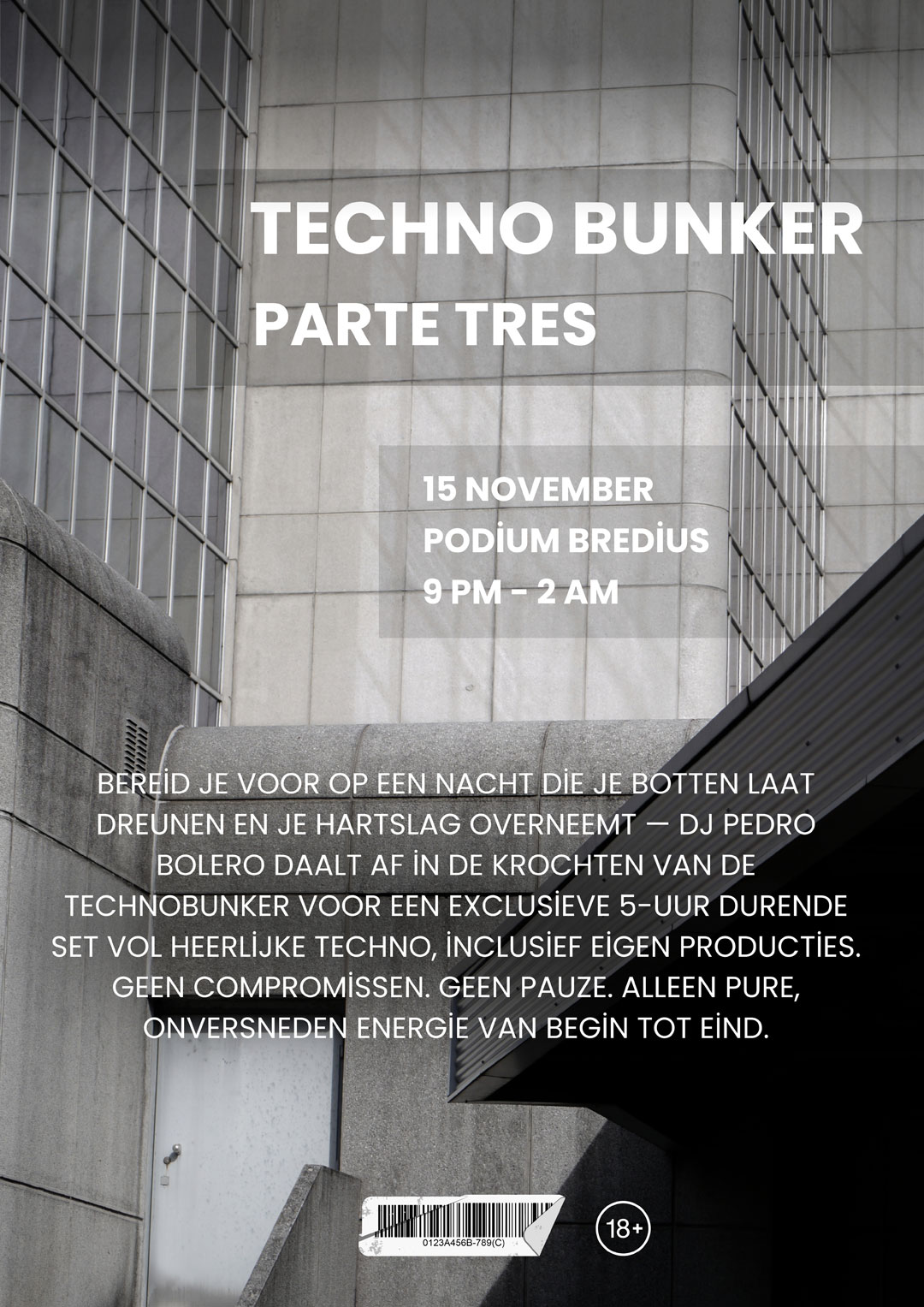 poster Techobunker - Podium Bredius Woerden - zaterdag 15 november 2025