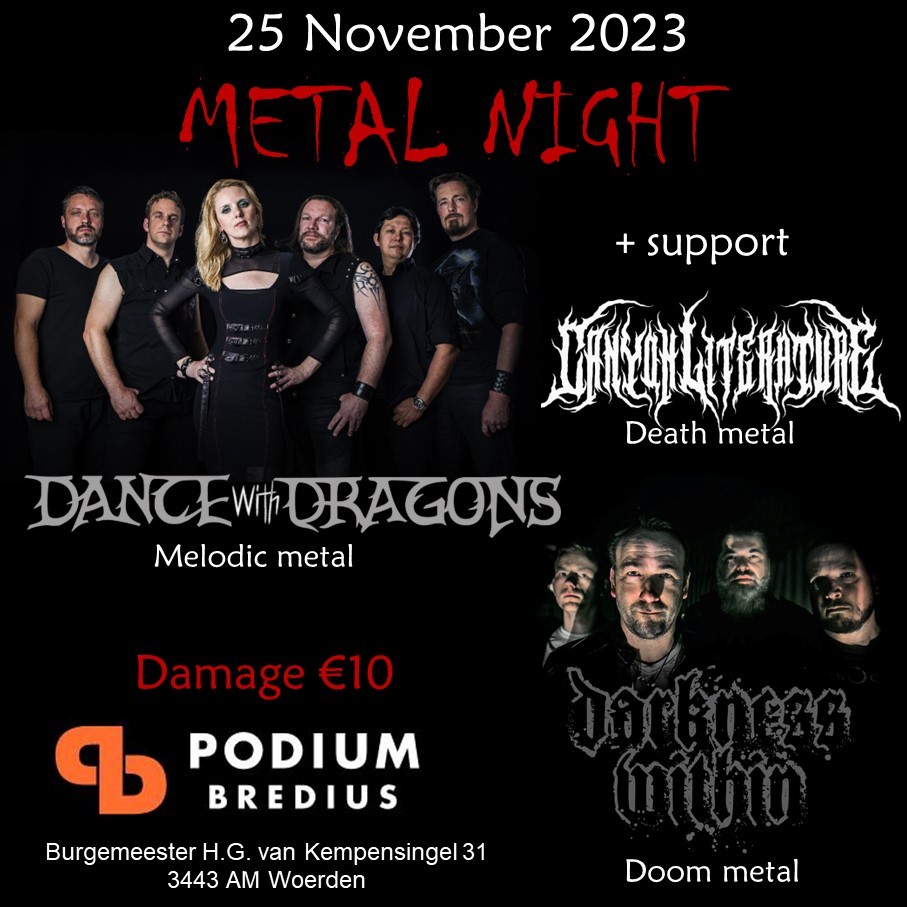 Metal Night: Dance With Dragons + Darkness Within + Canyon Literature