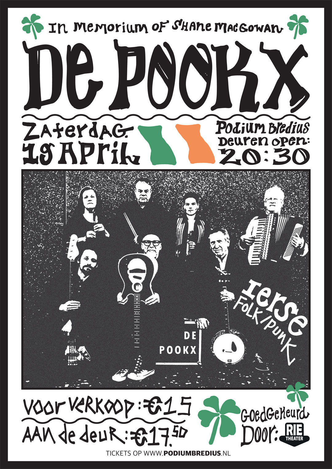 poster De Pookx - Live @ Podium Bredium Bredius Woerden - Irish Night 19 april 2025