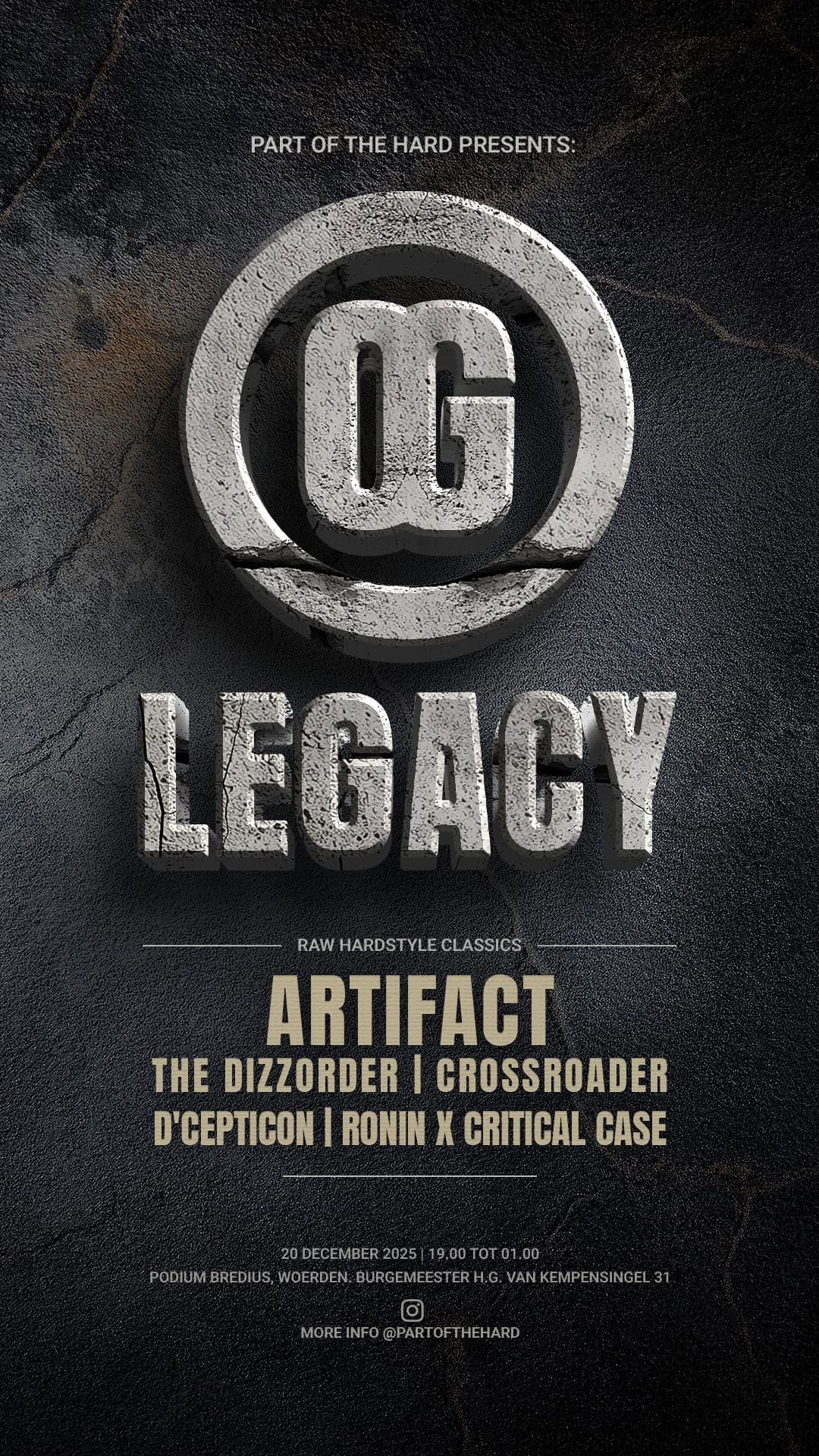 Poster - Part of the Hard presents: OG Legacy @ Podium Bredius 20 dec 2025