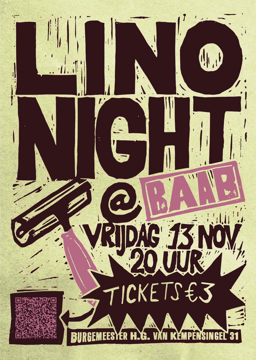 Poster BAAB Lino Night 13-11-2026 @ Podium Bredius